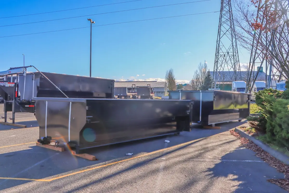 Roll-off dumpster ready for waste disposal at job site for Yard Waste Dumpster Rental in Esopus